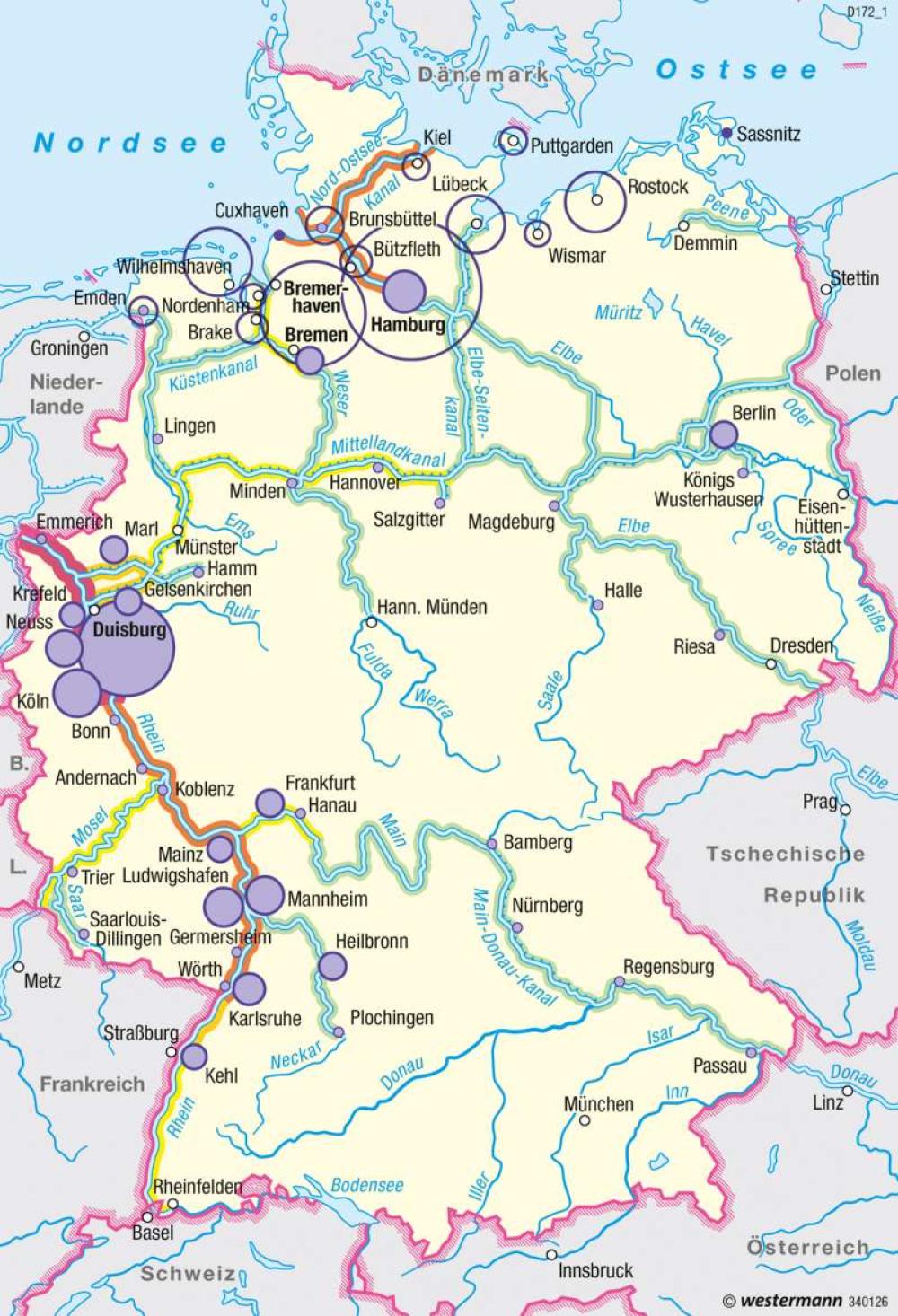 Bild der Karte Deutschland - Schiffsverkehr - Deutschland - Verkehr