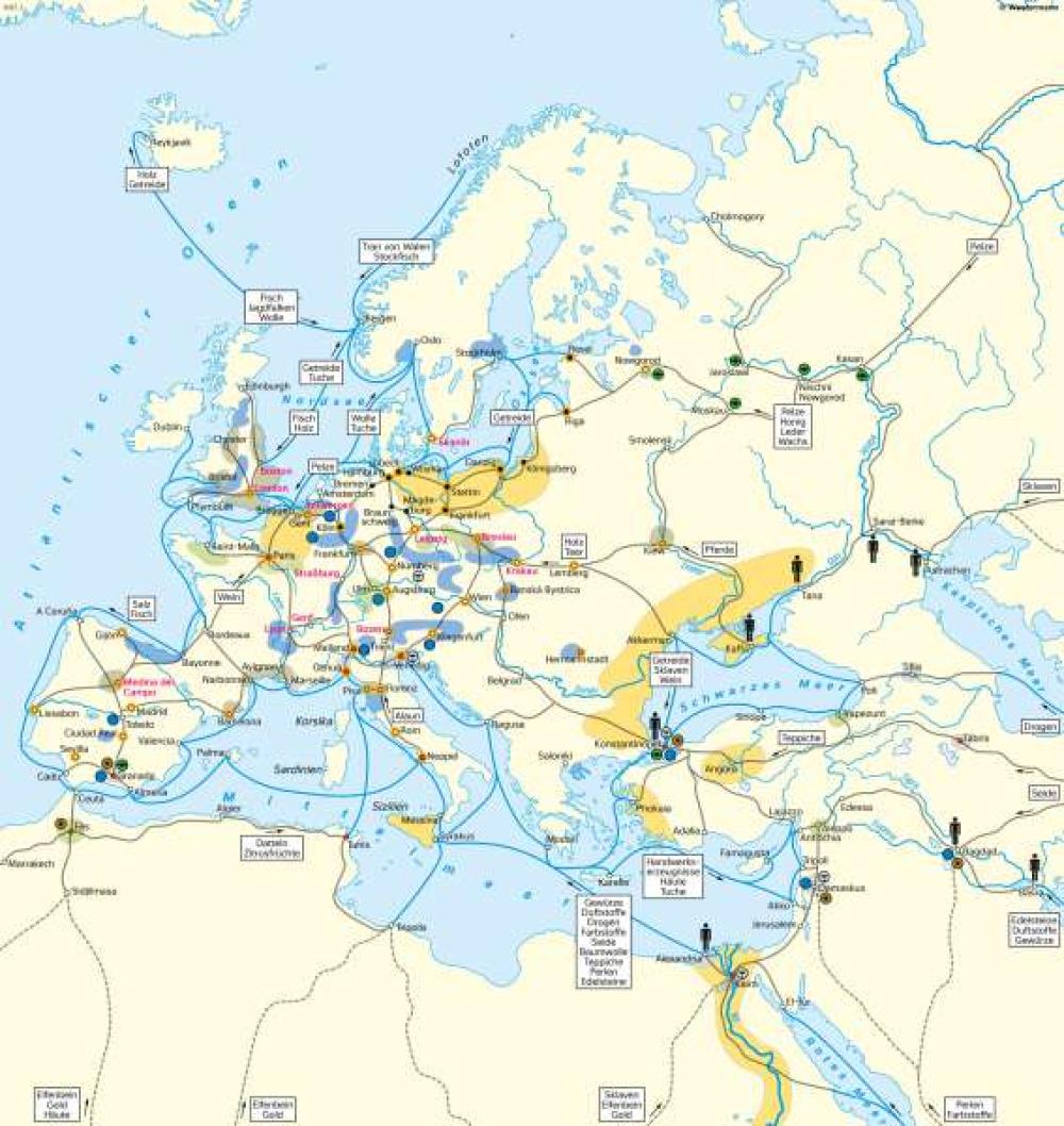 Bild der Karte Europa und Orient - Handel und Wirtschaft im 15. Jahrhundert - Geschichte - Geschichte - Vom Spätmittelalter zur Frühen Neuzeit