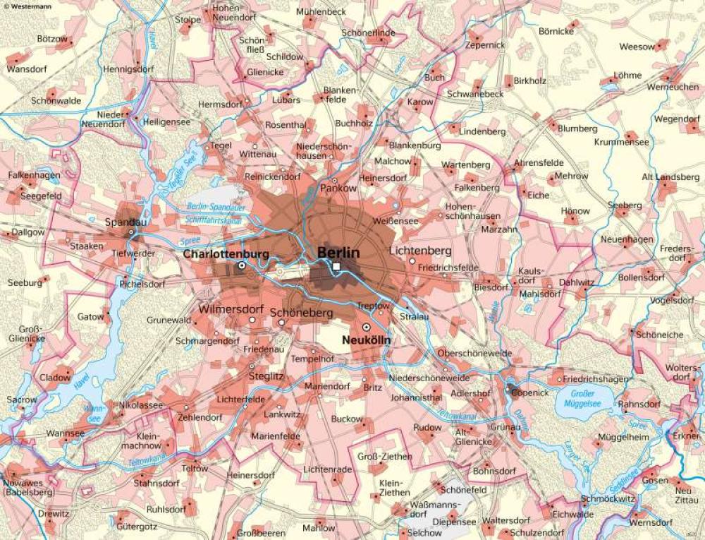 Bild der Karte Berlin - Stadtentwicklung seit 1840 - Brandenburg/Berlin - Brandenburg und Berlin - Landschaftsentwicklung