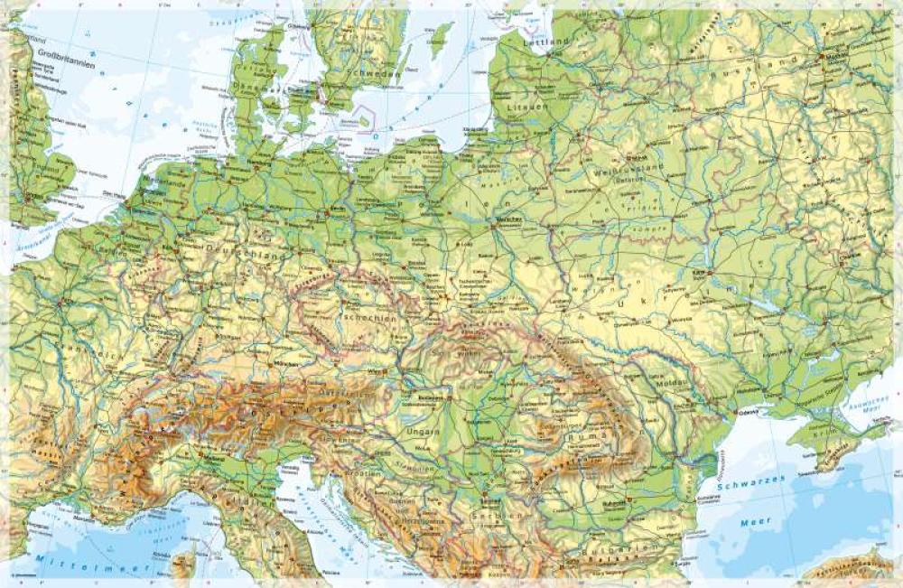 Mitteleuropa Physische Karte 978 3 14 100384 0 66 1 1 Diercke 2023 2205