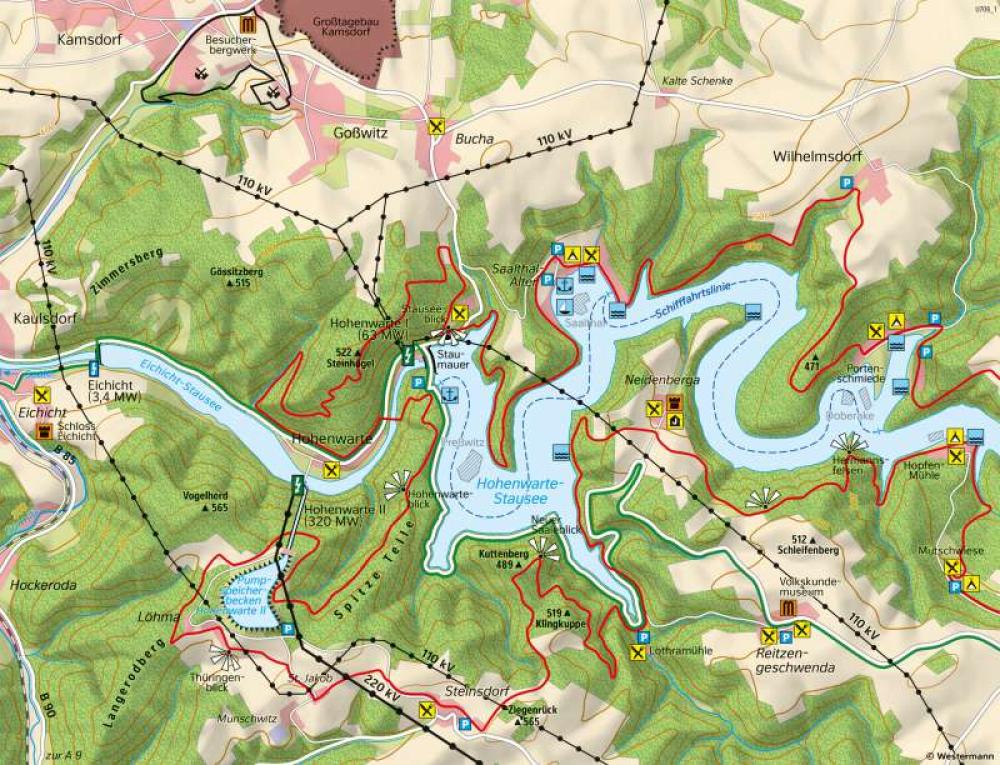 Bild der Karte Talsperre Hohenwarte - Energieversorgung und Tourismus - Thüringen - Thüringen - Umwelt und Energie