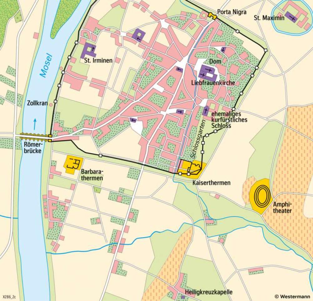 Bild der Karte Trier - Neuzeitliche Stadt um 1800 - Rheinland-Pfalz und Trier - Trier - Territorial- und Stadtentwicklung