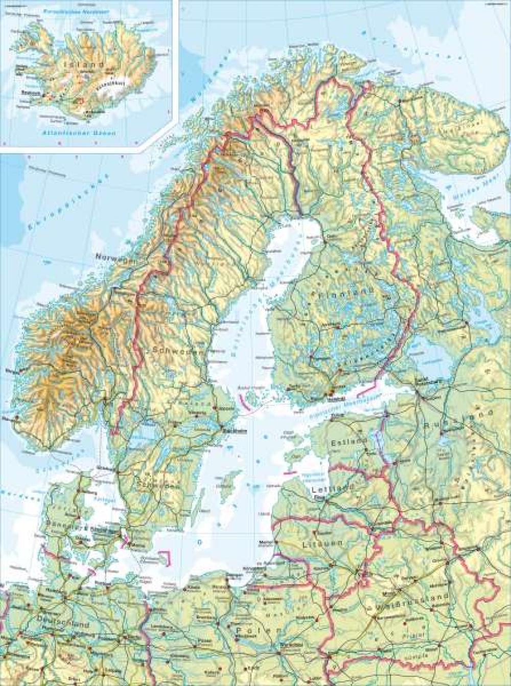 Spannende Karte Von Nordeuropa Bild
