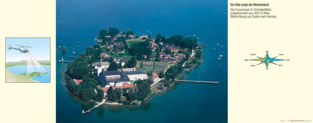 Bild der Karte Fraueninsel - Kloster Frauenchiemsee - Schrägluftbild - Bayern - Vom Bild zur Karte