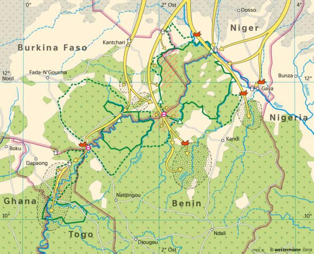 Bild der Karte Sahel-Zone - Halbnomadismus der Fulbe - Hindernisse - Afrika - Afrika - Sahara und Sahel