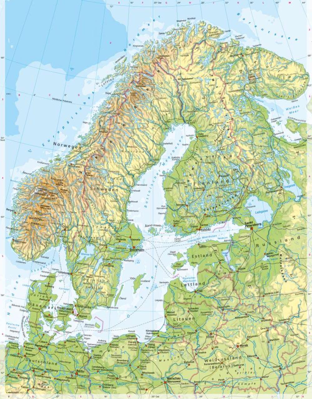 Spannende Karte Von Nordeuropa Bild