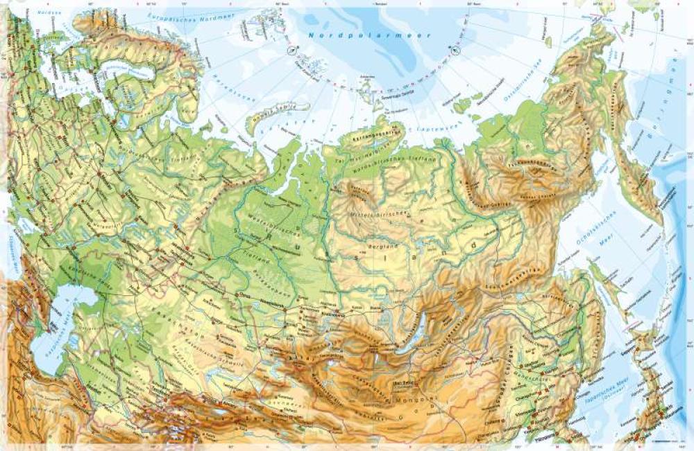 Russland Und Zentralasien Physische Karte 978 3 14 100870 8 146 1 1 Diercke 2023 9015