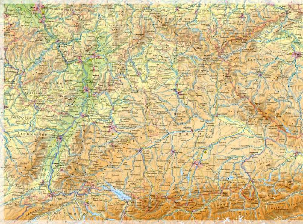 Deutschland Südlicher Teil Physische Karte 978 3 14 100870 8 58 1 1 Diercke 2023 4422