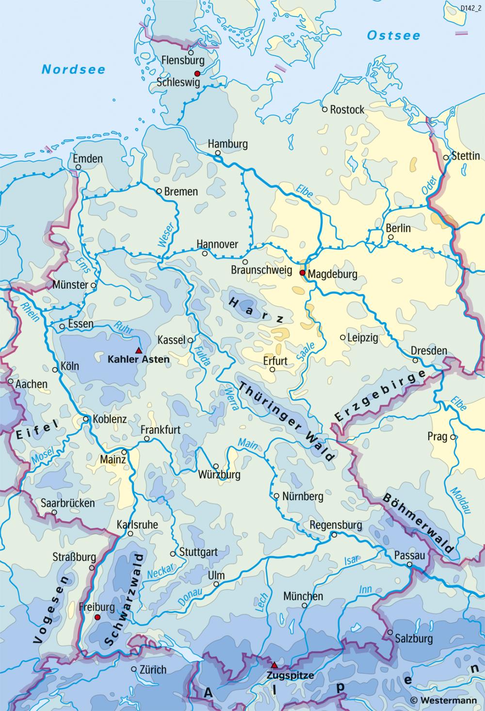 Bild der Karte Deutschland - Niederschläge im Jahr - Deutschland - Klima und Klimawandel
