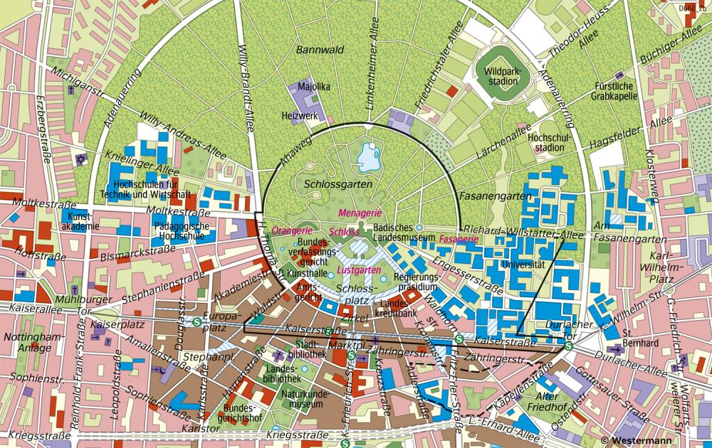 Bild der Karte Karlsruhe - Innenstadt - Barocke Residenzstadt - Deutschland - Historische Stadtentwicklung