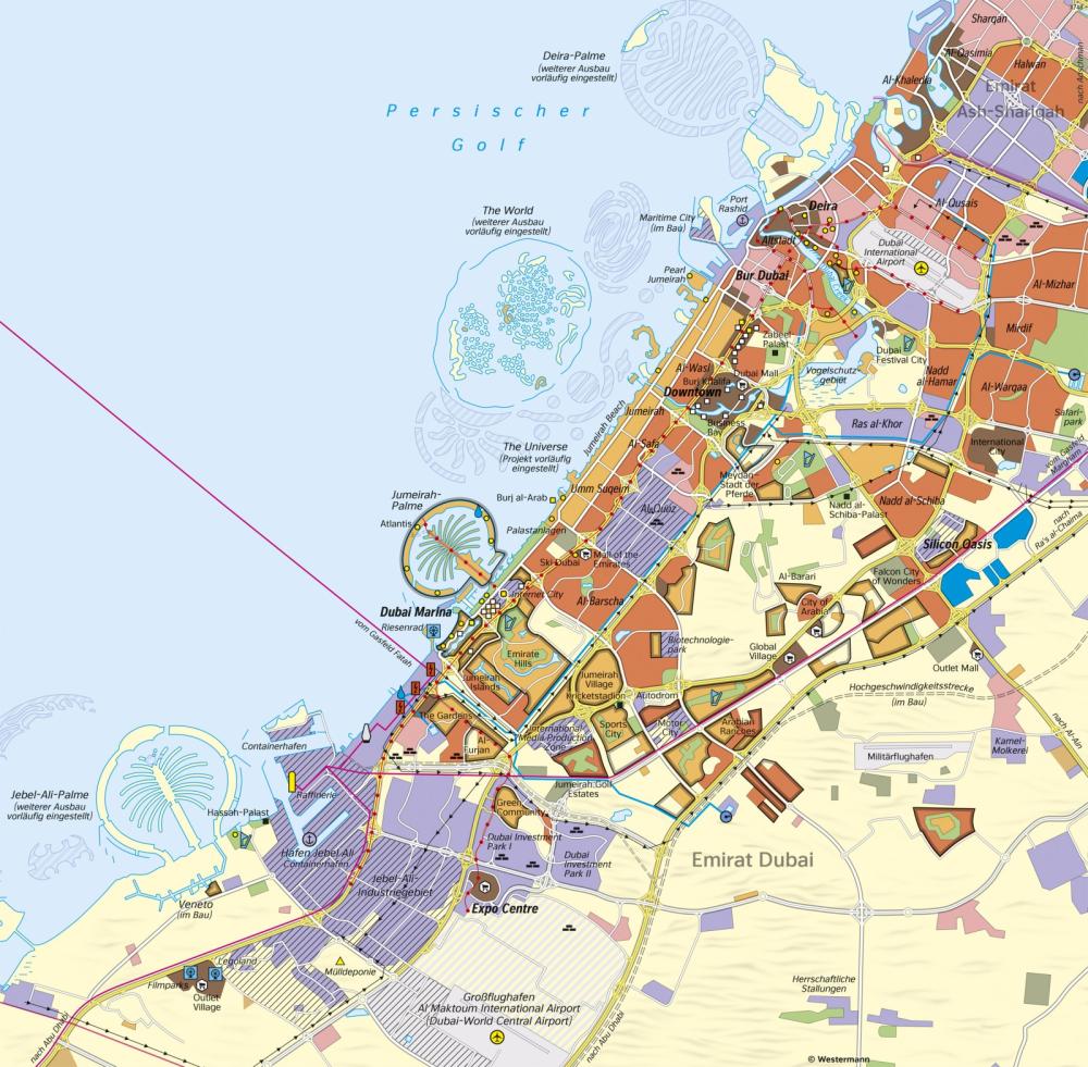 Bild der Karte Dubai - Global City - Naher und Mittlerer Osten - Siedlung in der Wüste