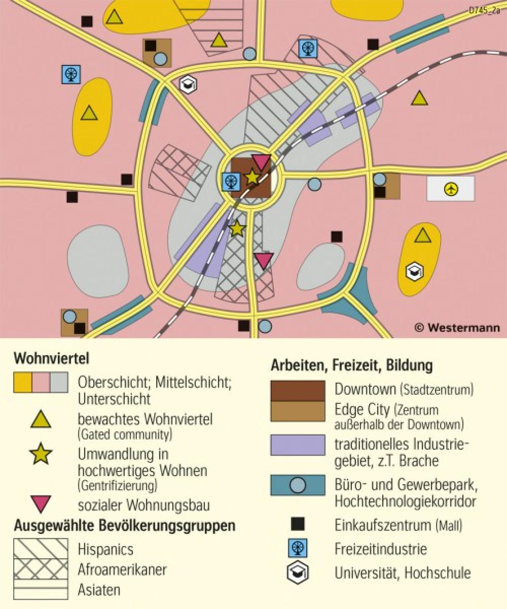 Bild der Karte Modell der nordamerikanischen Stadt - City - Kalifornien