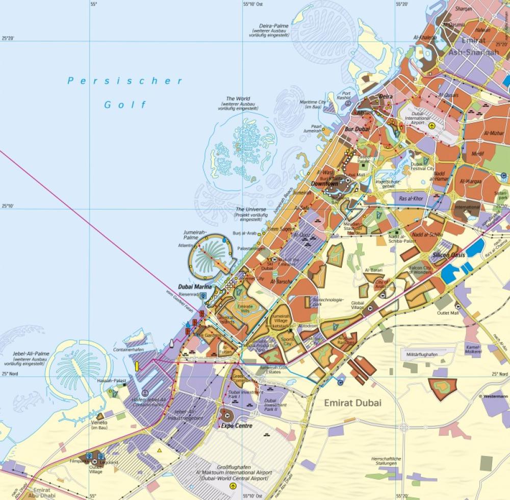 Bild der Karte Dubai - Global City - Naher und Mittlerer Osten - Siedlung in der Wüste