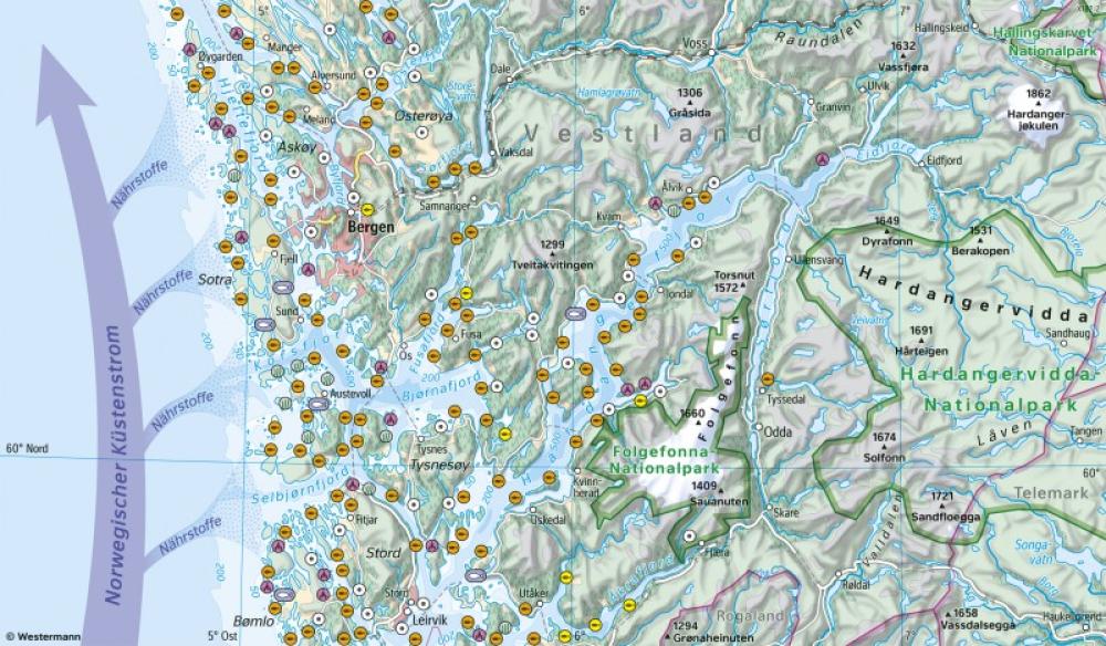 Bild der Karte Vestland (Norwegen) - Fjordküste - Europa - Gewässer und Küsten